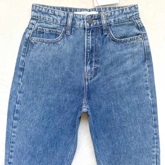 HIDDEN Zoey Tapered Mom High Rise Ankle Cropped Acid Wash 100% Cotton Jeans - Picture 8 of 12